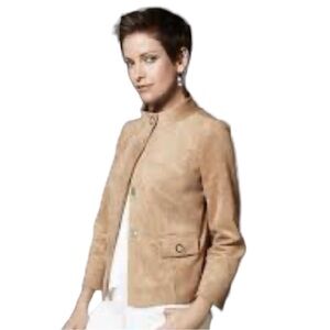 Chico’s Faux Suede Jacket Tan